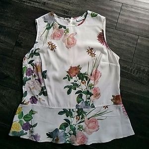 Liz Claiborne flowered Peplum Tank Size 12